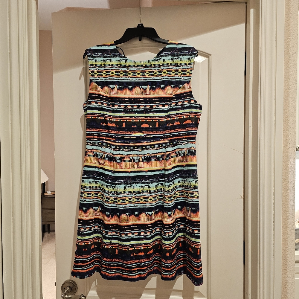 Title Nine Vibrant Patterned Sleeveless Dress